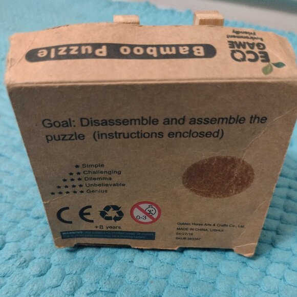 ECO Games Bamboo brain teaser puzzle - Picture 2 of 3